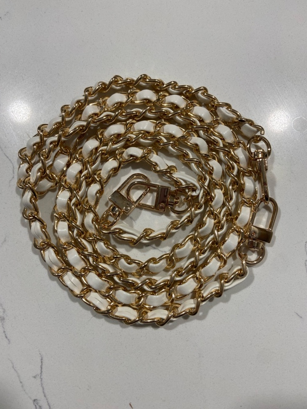 NWOT Gold and White Chain Purse Strap